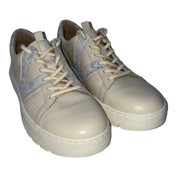 Vionic Simasa Cream Botanical Leather Sneaker Lace Up Tennis Shoe Platform 7.5 - Picture 3 of 11